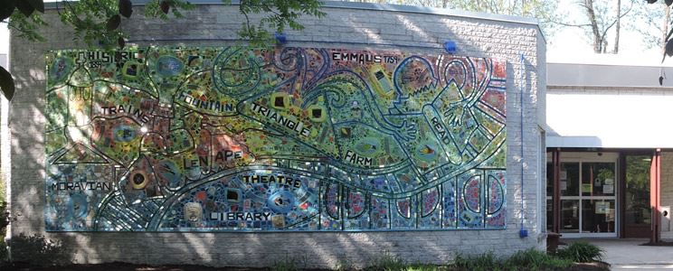 Mosaic in Front of the Library Building