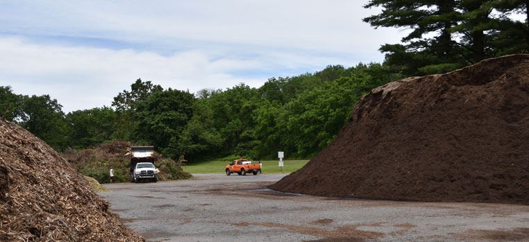 Piles of Dirt and Mulch at the Compost Site